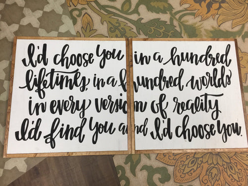 I'd Choose You - Double Set