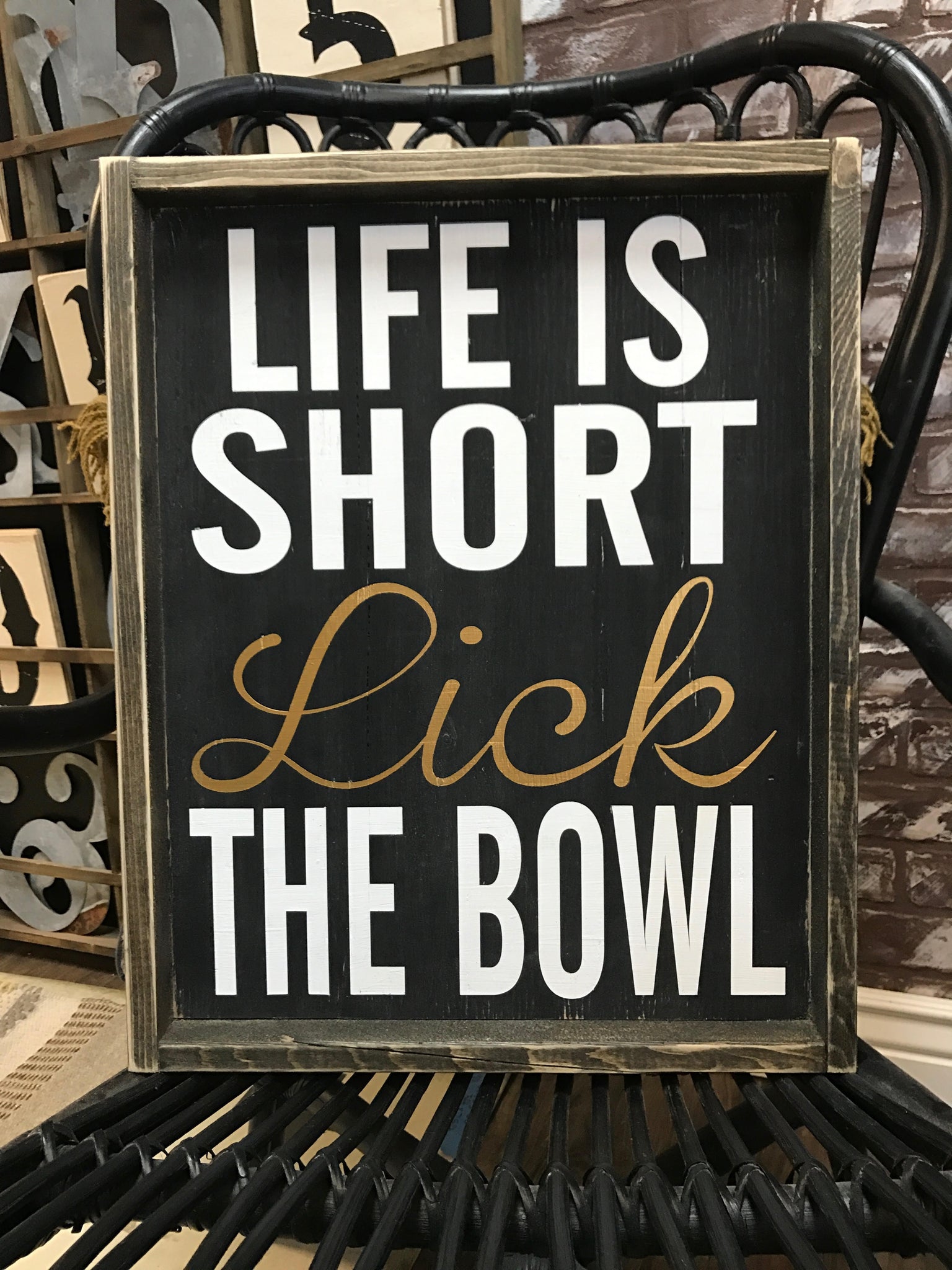 Targa in metallo con citazioni ispirate a Life is Short Lick The Targa in metallo con citazioni ispirate a Life is Short Lick The