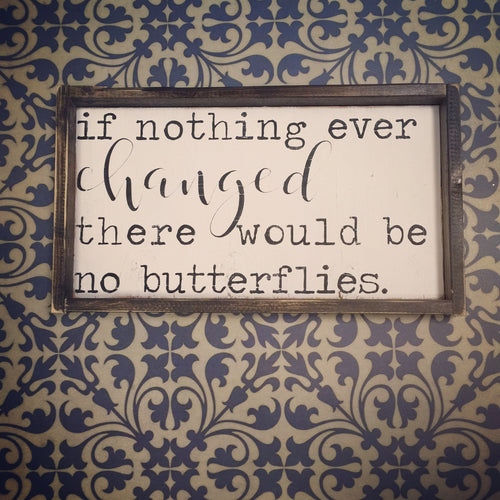 If Nothing Ever Changed There Would Be No Butterflies