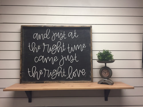 And Just at  The Right Time