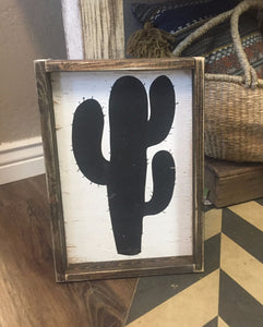 Cactus Wood Sign