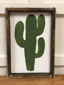 Cactus Wood Sign
