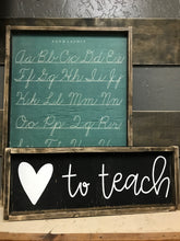 Heart To Teach Wood Sign