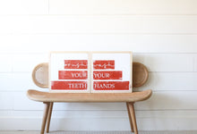 Brush Your Teeth - Wash Your Hands Wood Signs