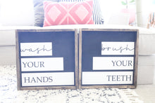 Brush Your Teeth - Wash Your Hands Wood Signs