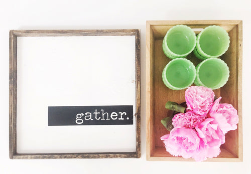 Gather- Wood Sign (block)