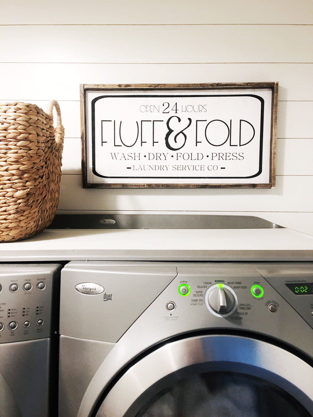 Fluff and Fold Laundry Service - Wood Sign