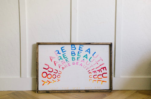 You Are Beautiful/Rainbow - Wood Sign