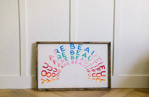 You Are Beautiful/Rainbow - Wood Sign