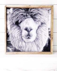 Larry the llama print/wood sign