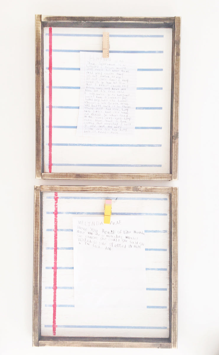 Notebook paper wood sign with clip – JaxnBlvd