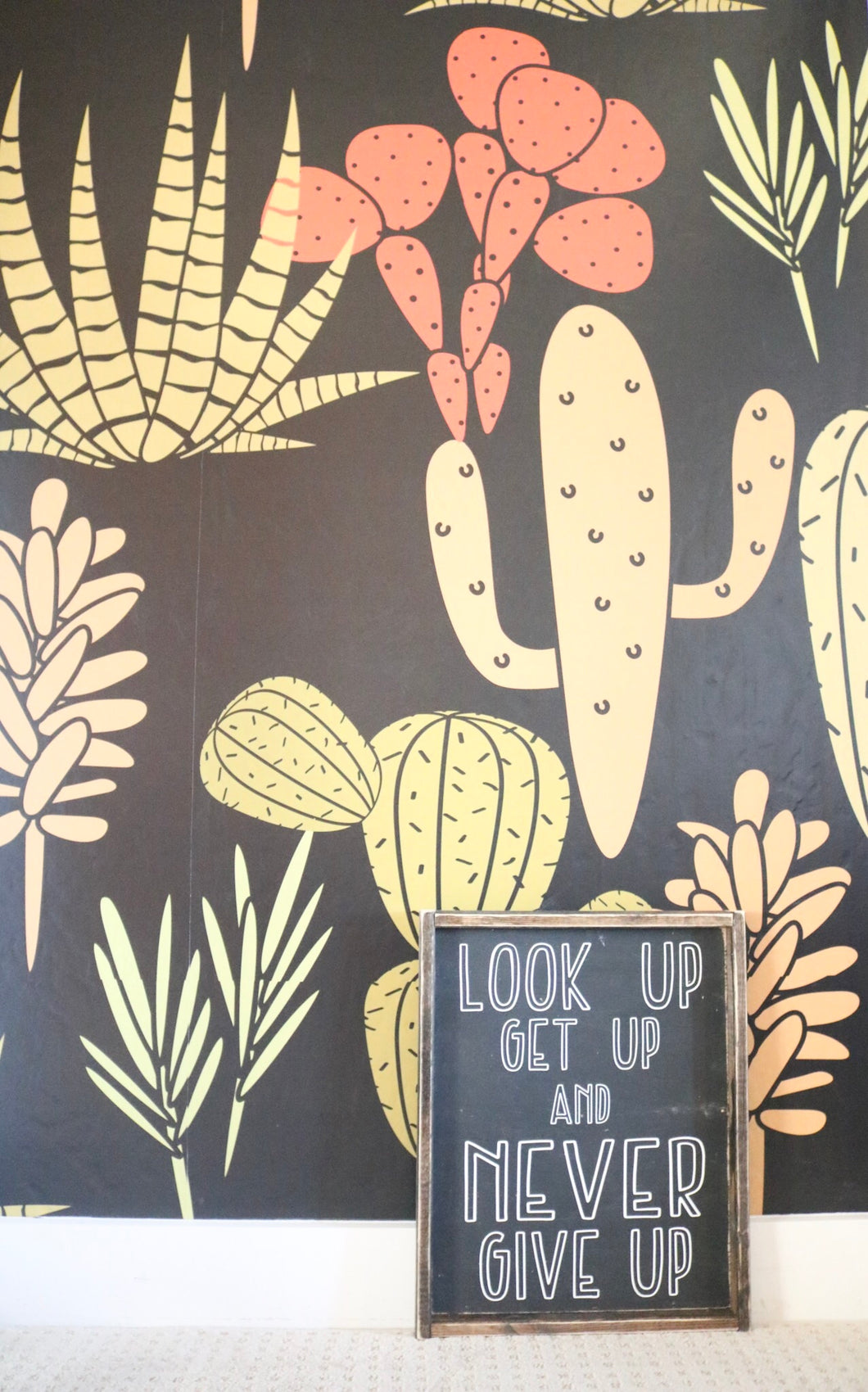 Look Up Get Up Never Give Up- Wood Sign