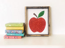 Glitter Apple- Wood Sign