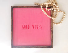 Good Vibes Wood Sign (block letters)