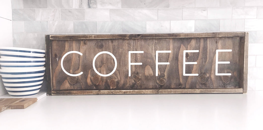 Coffee (block writing)- Wood Sign