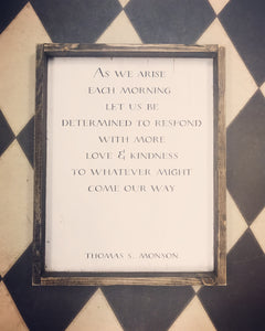 As We Arise Each Morning Wood Sign