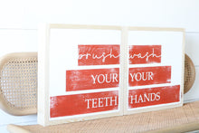Brush Your Teeth - Wash Your Hands Wood Signs