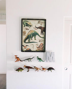 Dino paper wood sign