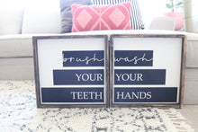 Brush Your Teeth - Wash Your Hands Wood Signs