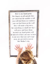 Here Is My Hand Print - Wood Sign Wrapped in Vinyl