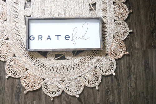 Grateful - Mixed Fonts - Wood Sign