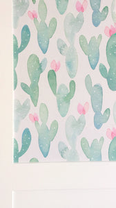 Painted Desert Drawer Liner- Cactus/Pink Flowers Cream Background