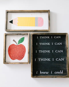 Glitter Pencil- Wood Sign