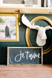 Je t'aime - Wood Sign