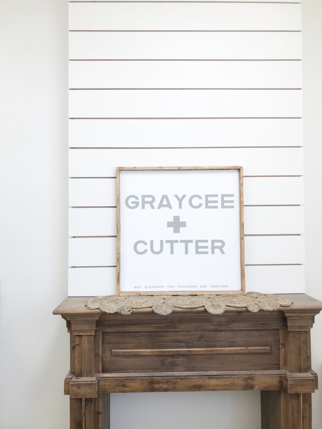 Custom Wedding Wood Sign - First Name and Wedding Date