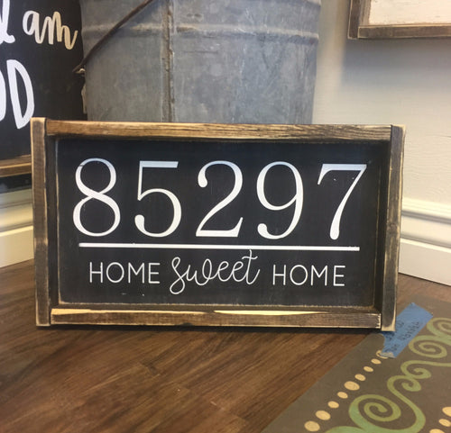 Zip code Wood Sign